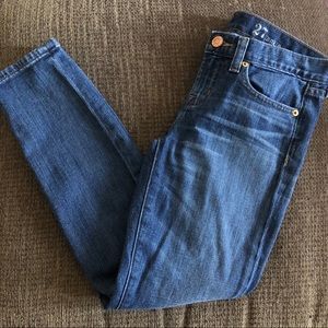 J. Crew “Toothpick” Ankle Skinny Jeans, Size 27